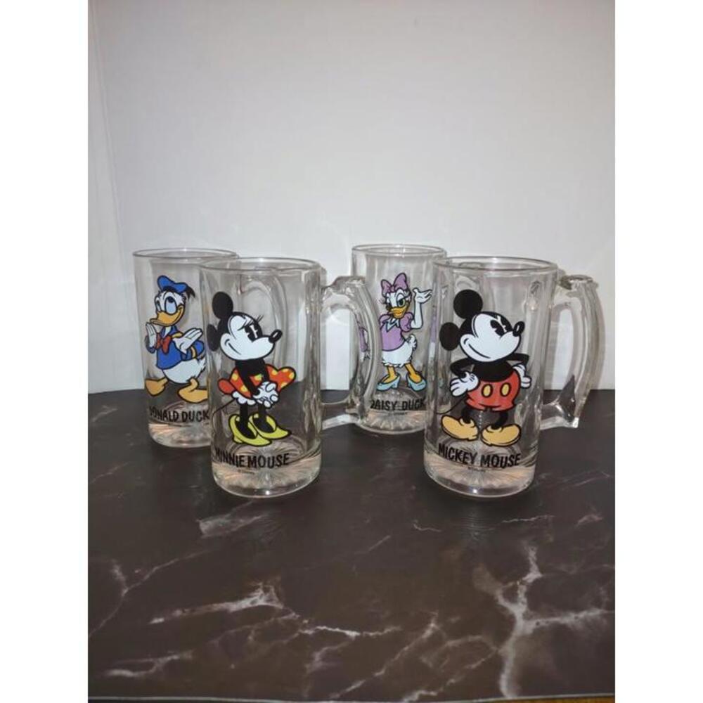 Set of 4 Disney Character Mugs Vintage